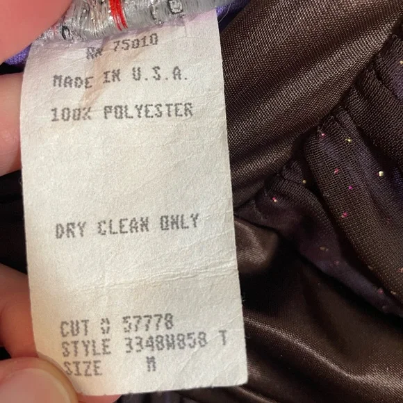 VTG Y2K City Triangles High Low V Neck Sparkle Dress Sz Medium Evening Cocktail - Picture 3 of 9